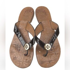 Tory Burch Patent Leather Flip Flops